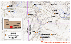 Uravan Regional Claims Map - Fermi Uranium Corp